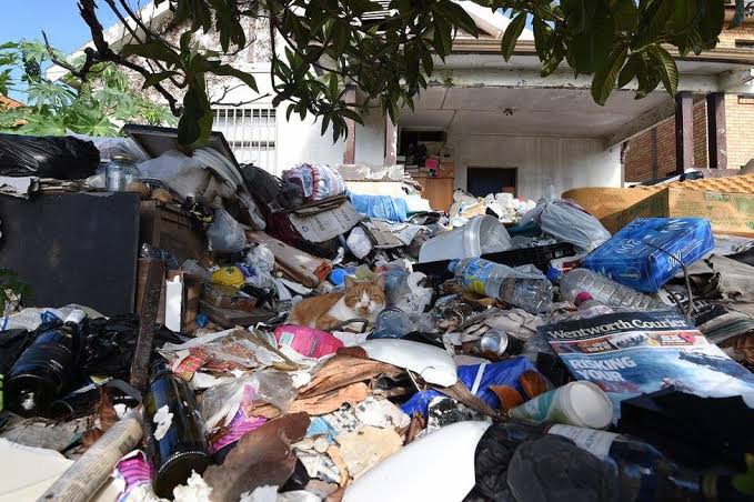A pile of household junk cleared for removal